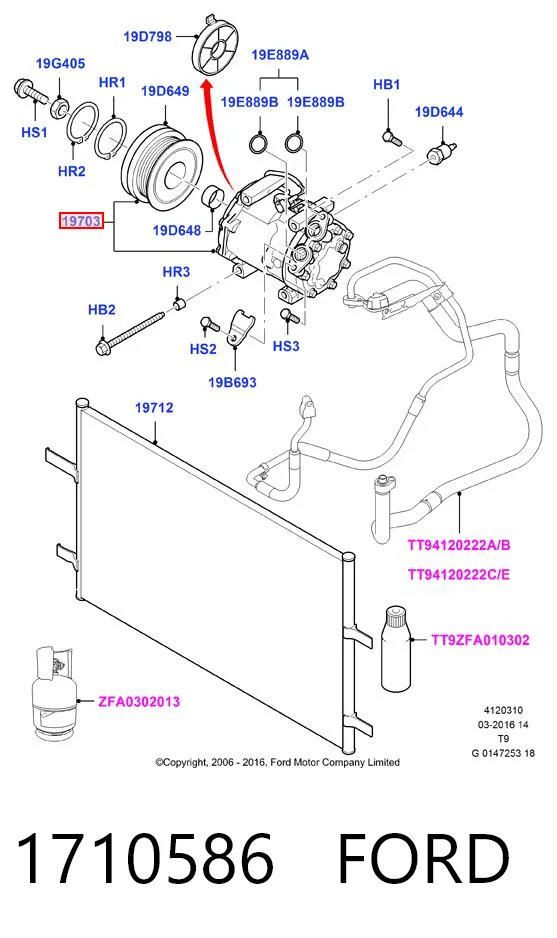 1710586 Ford Compresor climatizador