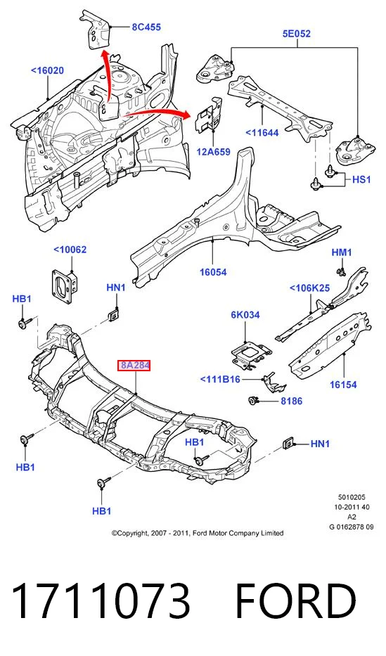 Soporte de radiador completo (panel de montaje para foco) Ford Mondeo IV (2007-2014)