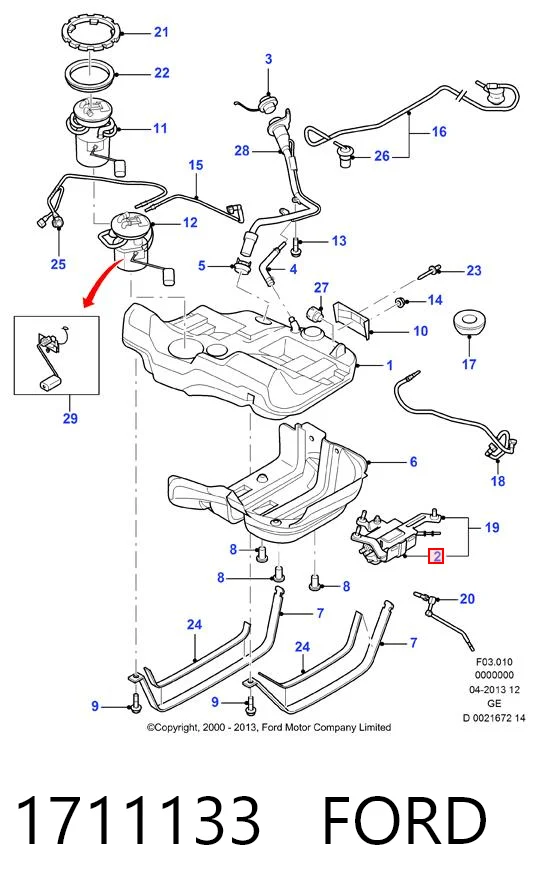 1711133 Ford Unidad de alimentación de combustible