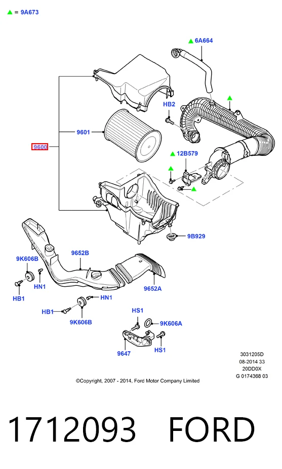 Carcasa del filtro de aire para Ford Kuga I CBV