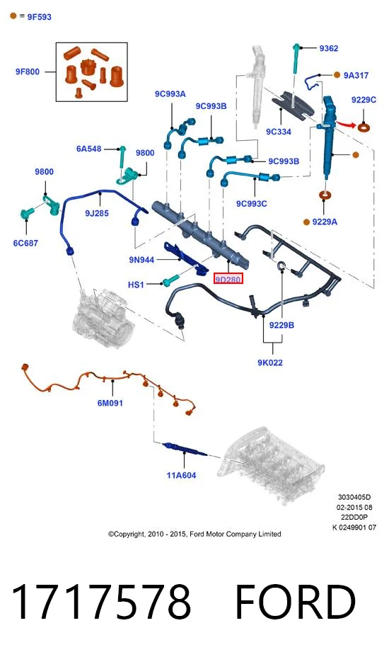 1717578 Ford Rampa de combustible