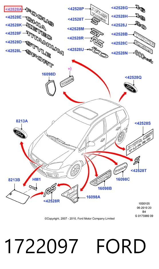 Comprar Emblema de tapa de maletero Ford Focus II DB, FCH, DH a bajo precio