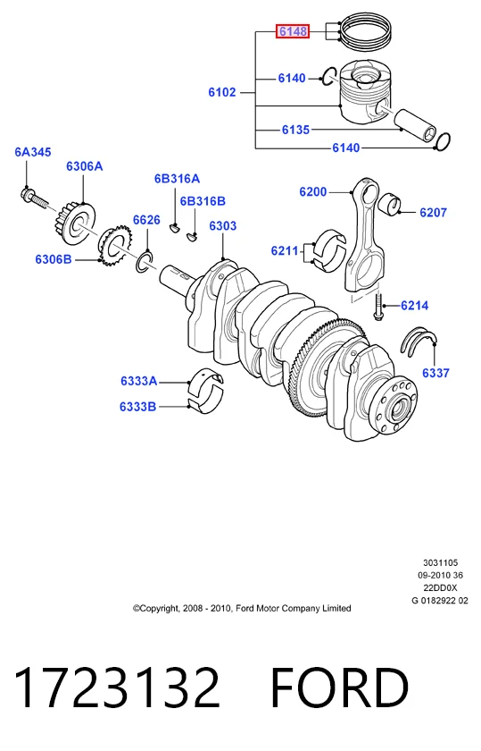Comprar MN982121 Mitsubishi Juego de aros de pistón para compresor, 1 cilindro, STD