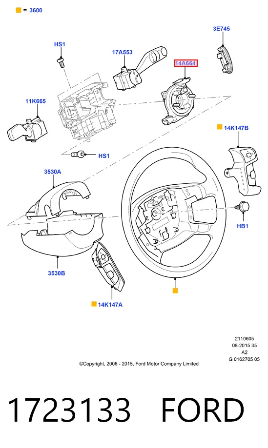 Anillo AIRBAG del volante Ford Galaxy  (WA6)