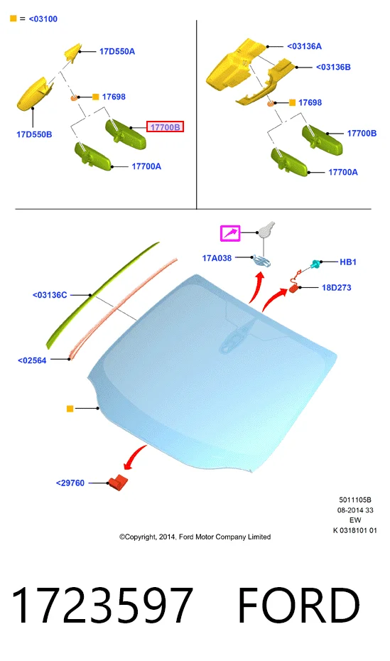 Espejo retrovisor interior para Ford Mondeo IV CA2