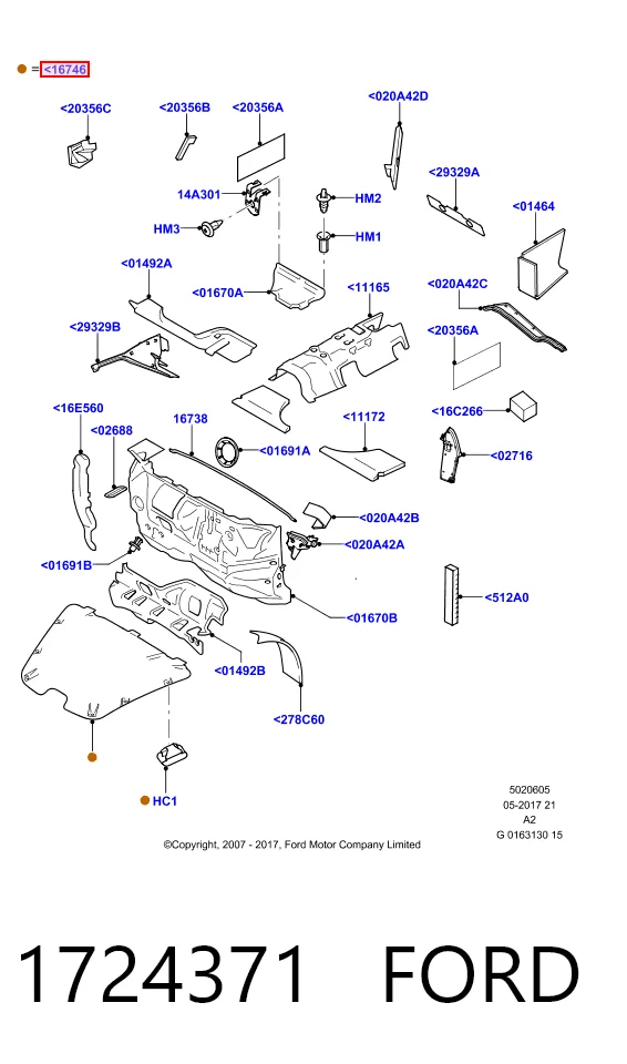 Aislante de capot Ford Mondeo IV
