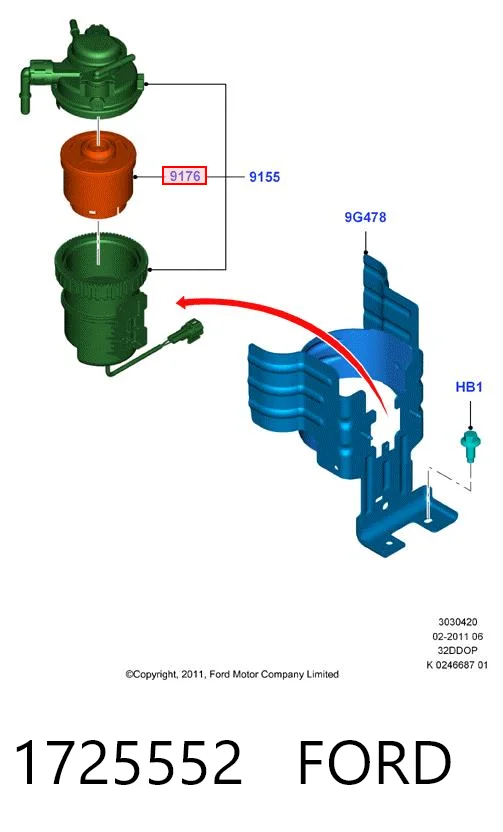 1725552 Ford Filtro de gasolina