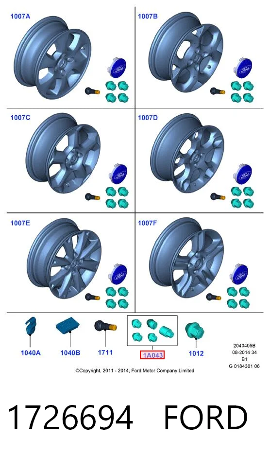 Comprar Tornillo de rueda Ford Fiesta V JH, JD a bajo precio