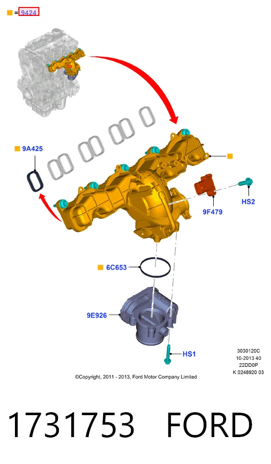 1731753 Ford Colectores de admisión