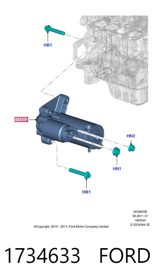 1734633 Ford Arranque motores