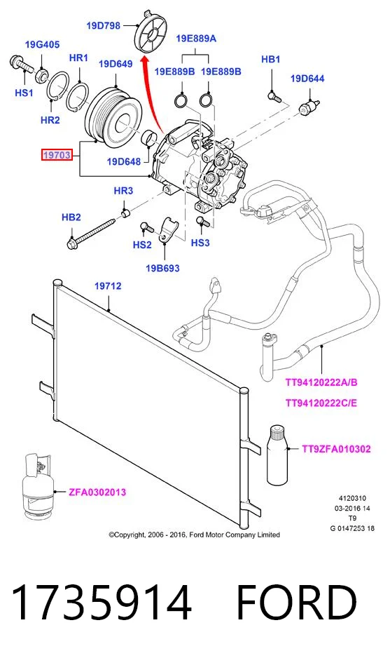 1735914 Ford Compresor climatizador
