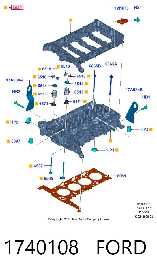 1740108 Ford Cabeza del motor