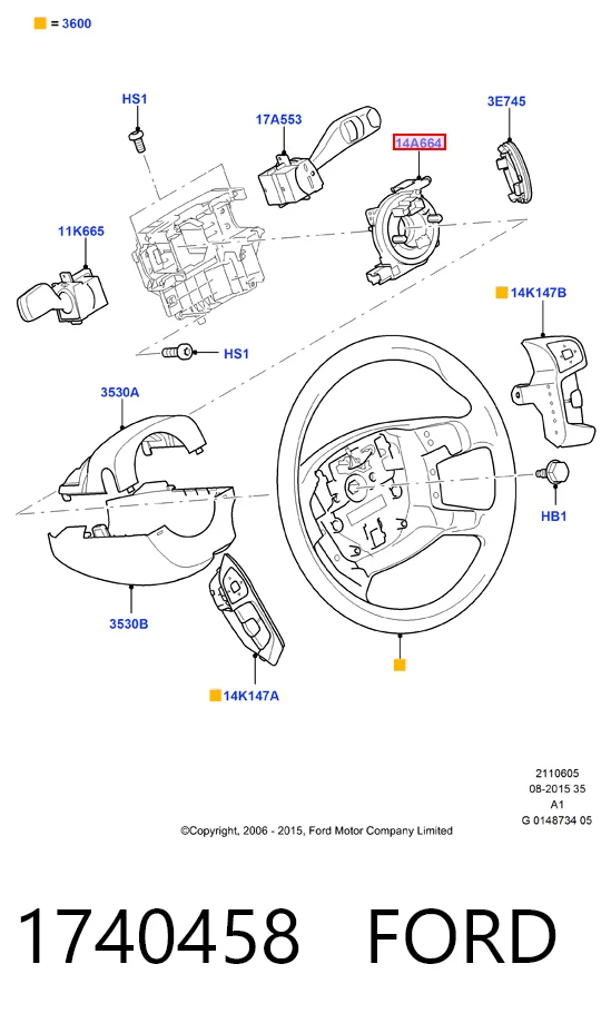 Anillo de contacto del volante Ford Galaxy II CA1 monovolumen (WA6) (2006 - 2015) precio, desde 58,99 EUR