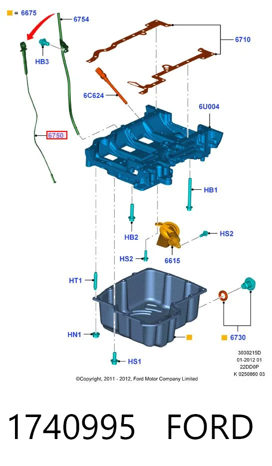 1740995 Ford Medidor de aceite
