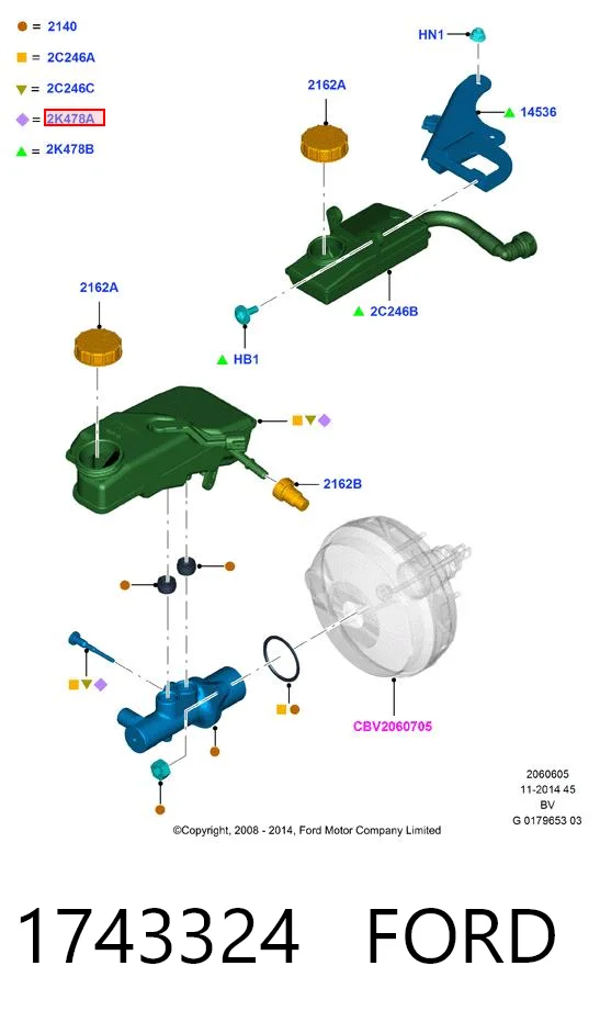 Deposito liquido frenos Ford Focus II (2004-2011)
