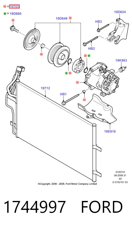 1744997 Ford Compresor climatizador