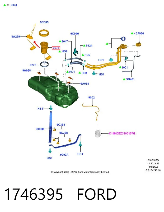 1746395 Ford Módulo de alimentación de combustible