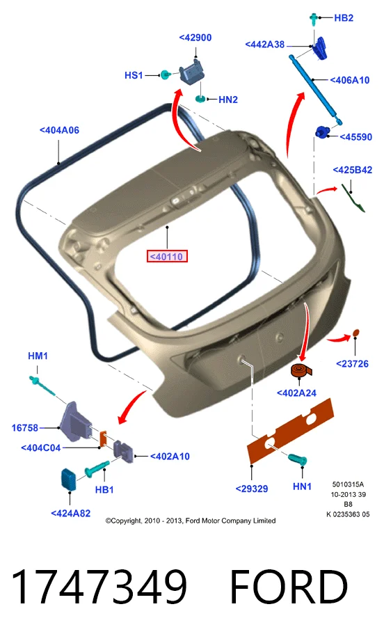 Porton trasero para Ford Focus III CB8