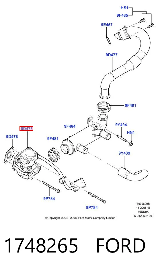 1748265 Ford Válvula EGR