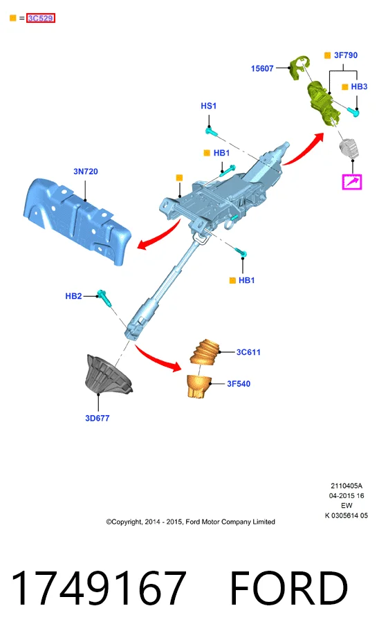 Columna de dirección Ford Focus III hatchback (CB8) (2010 - 2020) precio, desde 90,02 EUR