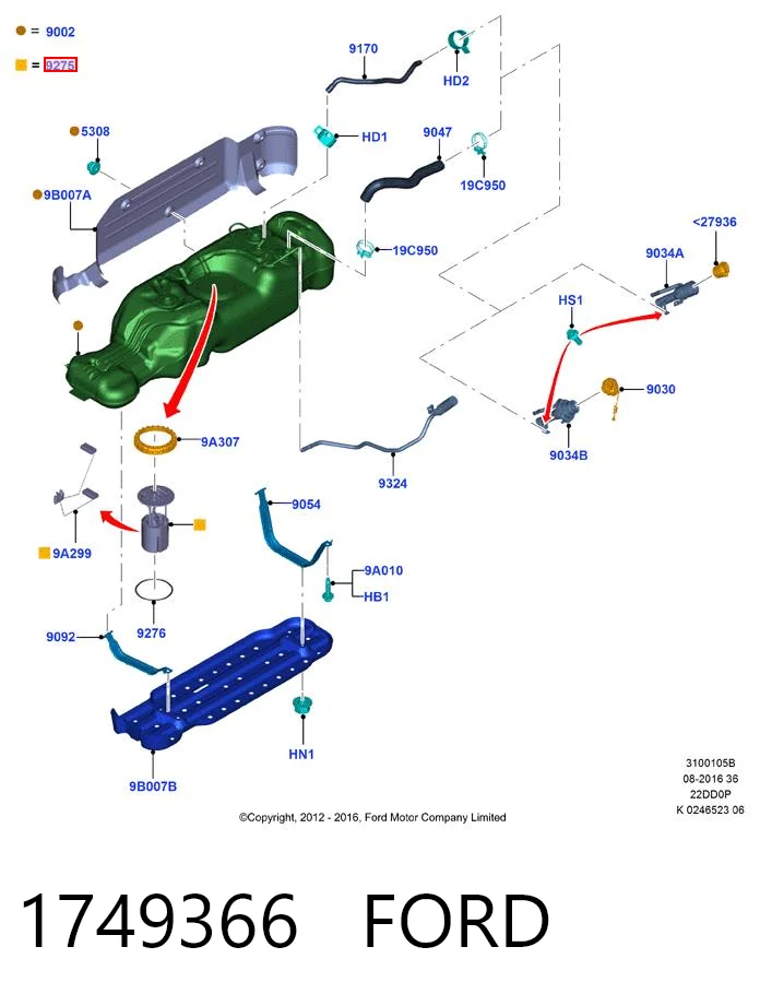 1749366 Ford Módulo de alimentación de combustible