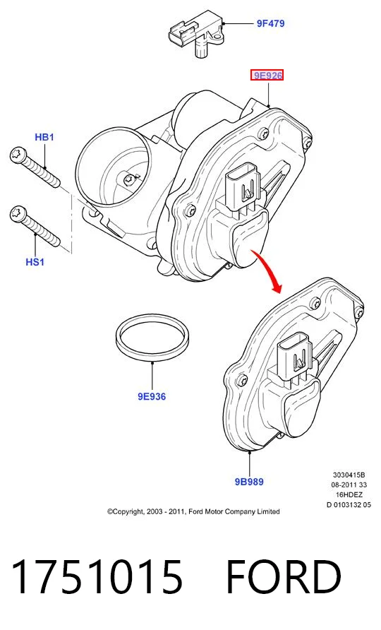 1751015 Ford Mariposa de admisión