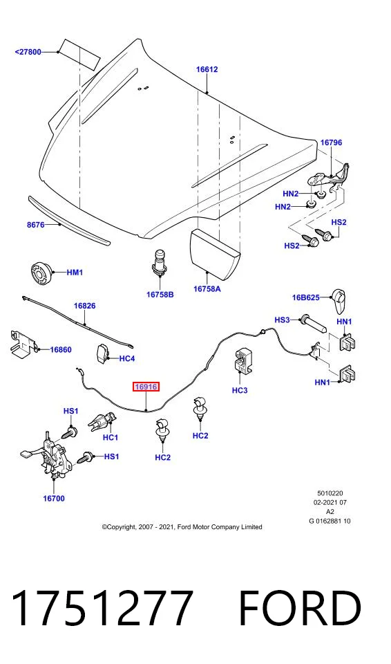 Cable de apertura de capó del motor Ford Mondeo IV sedán (CA2) (2007 - 2014) precio, desde 18,23 EUR