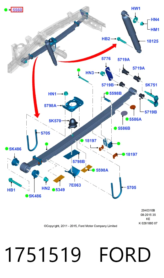 Ballesta trasera  Ford Ranger 