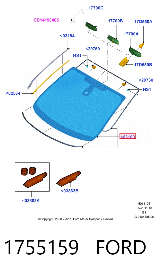 Cristal parabrisas Ford Fiesta VAN furgoneta (2003 - 2009) precio, desde 156,51 EUR