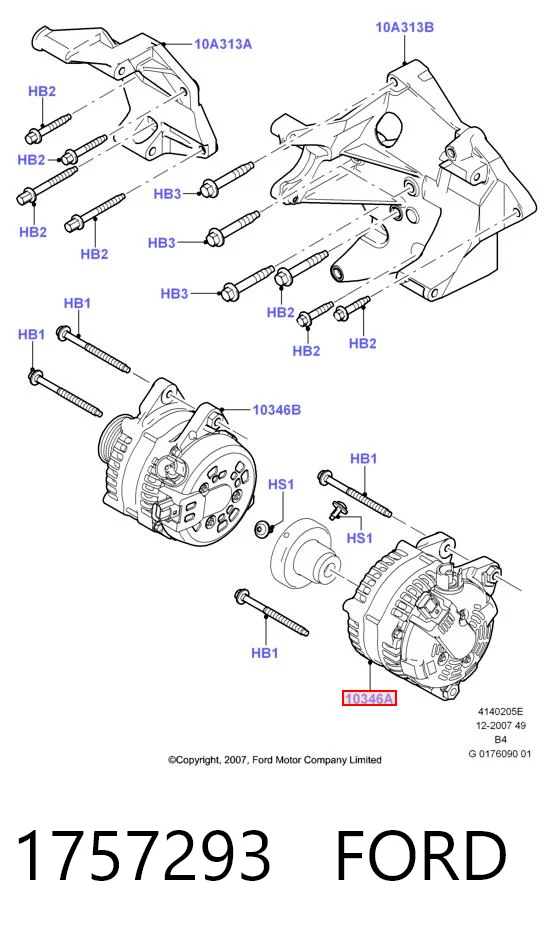 1757293 Ford Alternador de coche