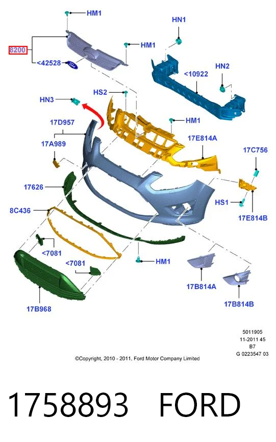 Rejilla de radiador Ford C-Max  (CB7)