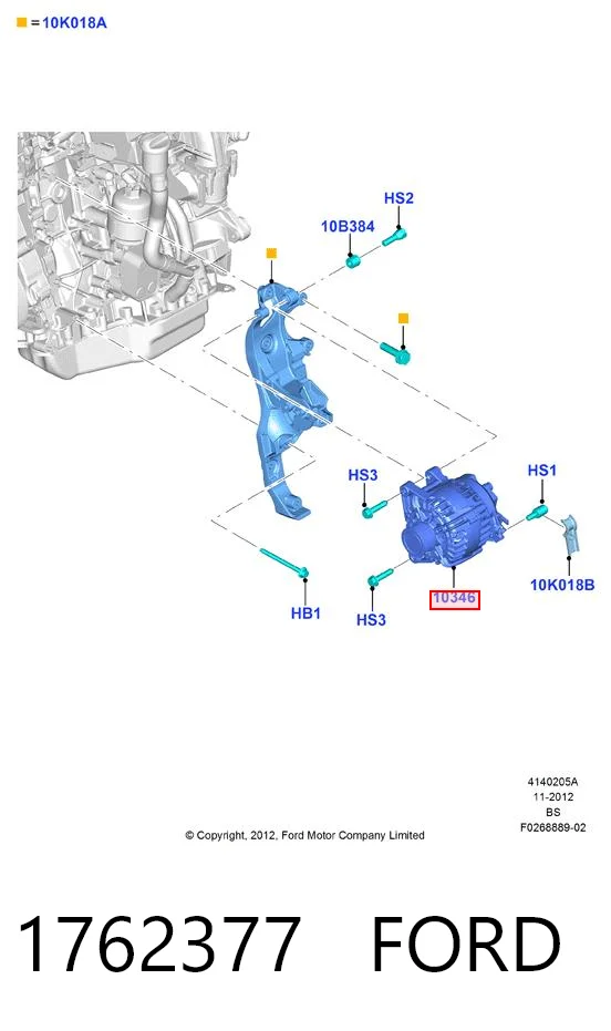 1762377 Ford Alternador de coche