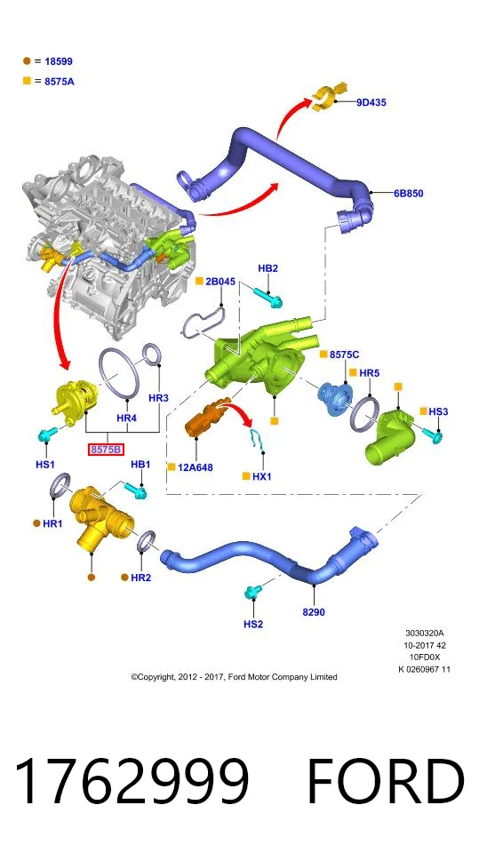 1762999 Ford Termostato de agua