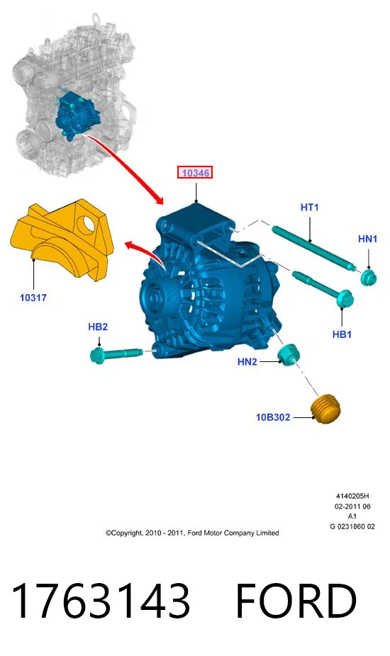 1763143 Ford Alternador de coche