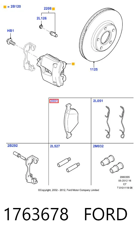 1763678 Ford Pastillas delanteras