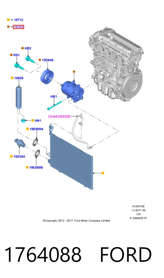 1764088 Ford Compresor climatizador