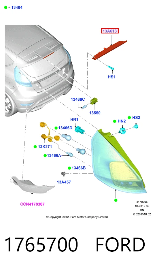  Tercera luz de freno Ford Fiesta 