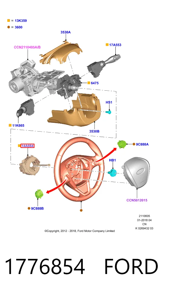  Anillo AIRBAG Ford Fiesta 
