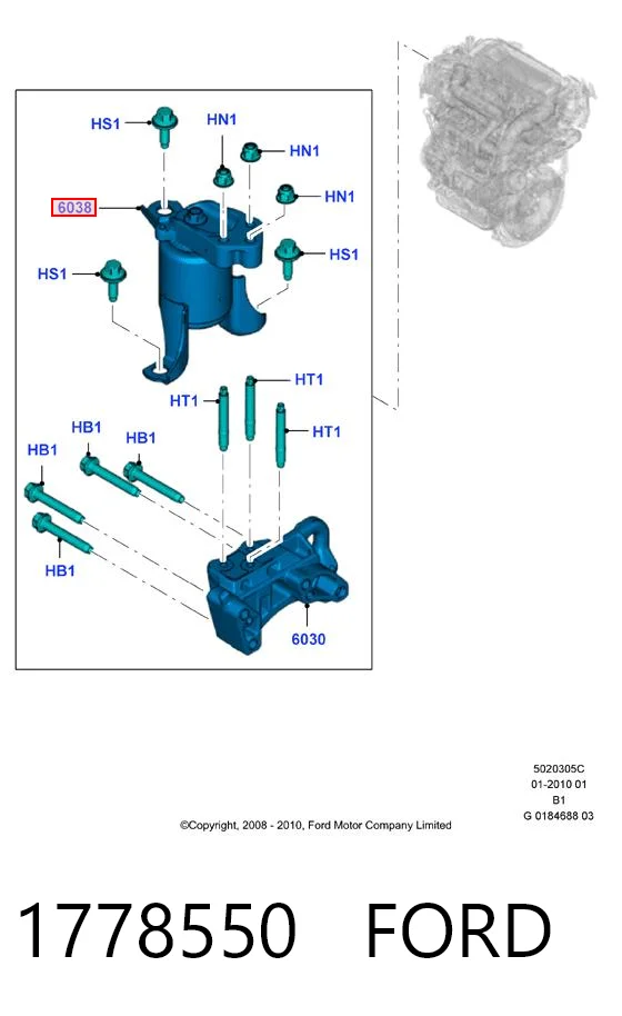 1778550 Ford Soporte de motor derecho
