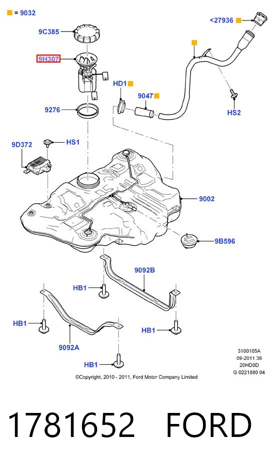 1781652 Ford Módulo de alimentación de combustible