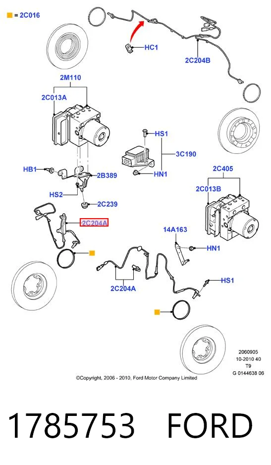 1785753 Ford Sensor de rueda abs
