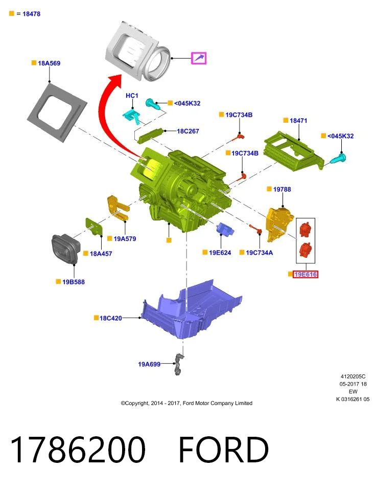 Actuador de compuerta de la calefacción para Ford Focus II DA, HCP, DP