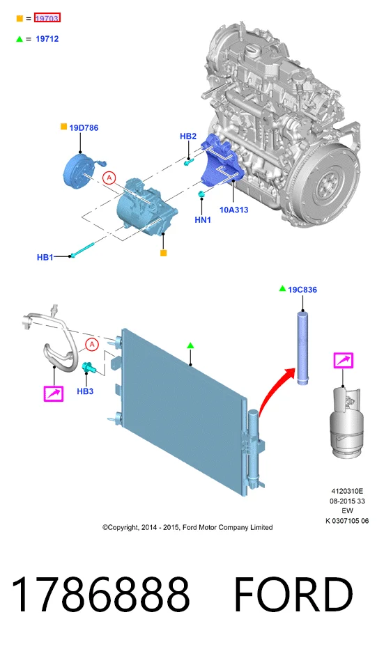 1786888 Ford Compresor climatizador