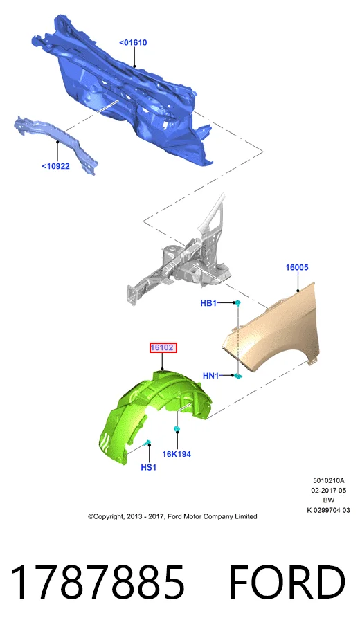 Guardabarros interior derecho, aleta delantera Ford ECOSPORT SUV (2013 - 2022) precio, desde 43,54 EUR