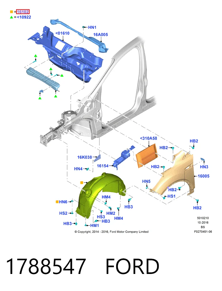 Paso rueda delantero derecho para Ford Kuga II CBS