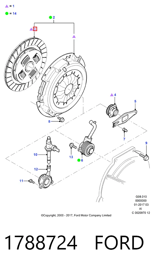 Kit de embrague 1788724 FORD