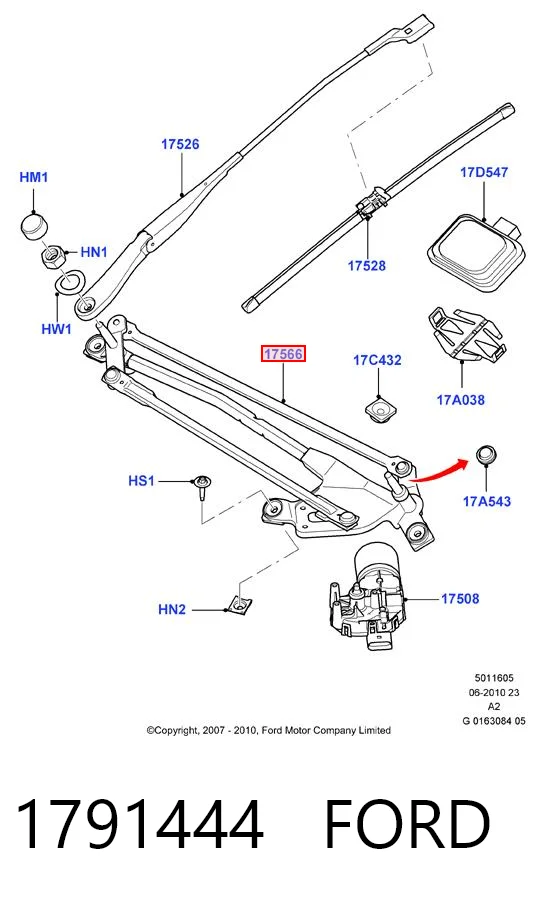 Trapezio del limpiaparabrisas Ford Mondeo IV