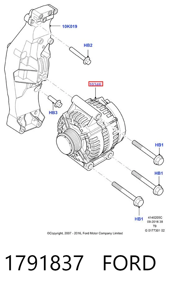1791837 Ford Alternador de coche