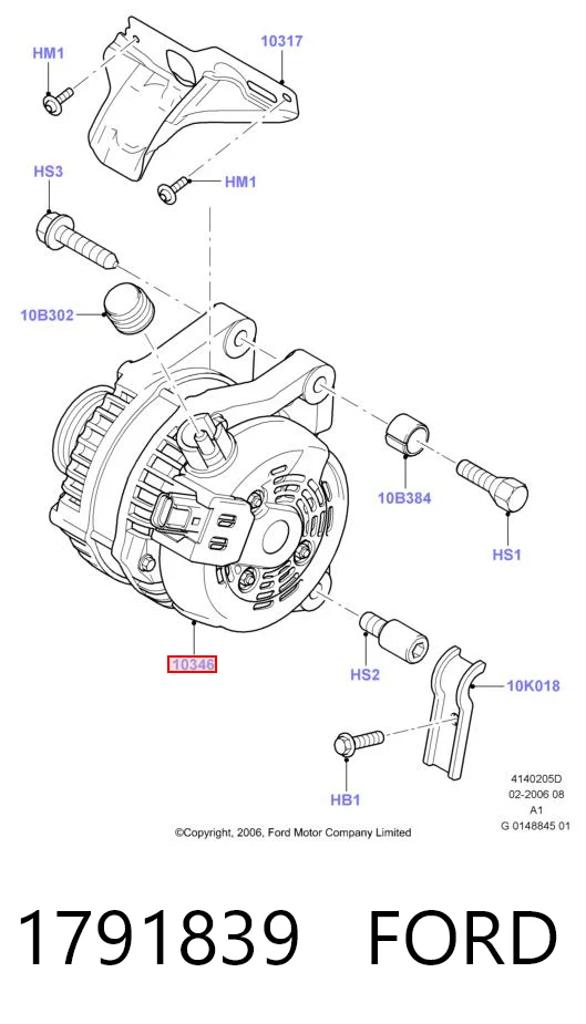 1791839 Ford Alternador de coche