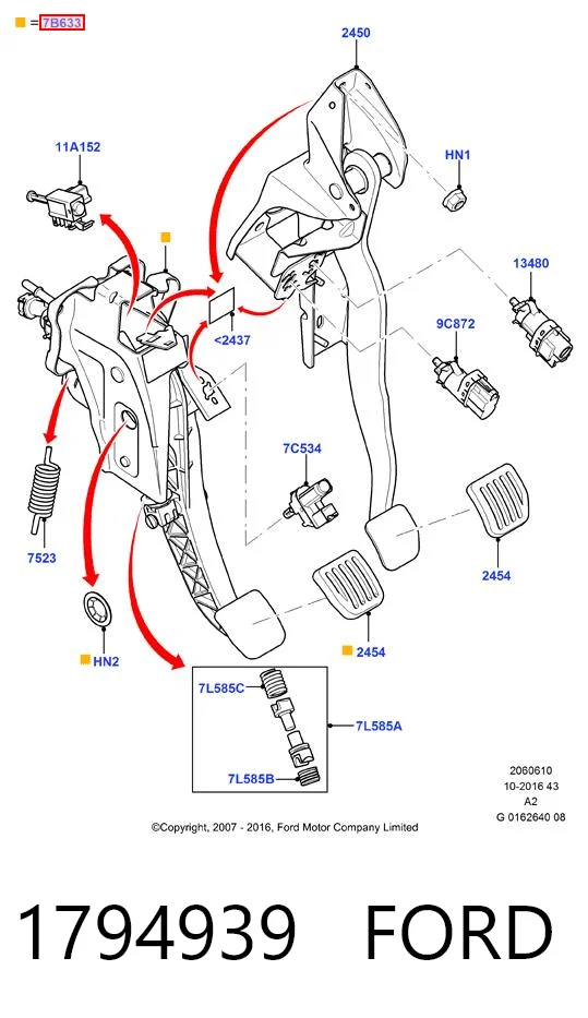 Pedal embrague para Ford Mondeo CA2